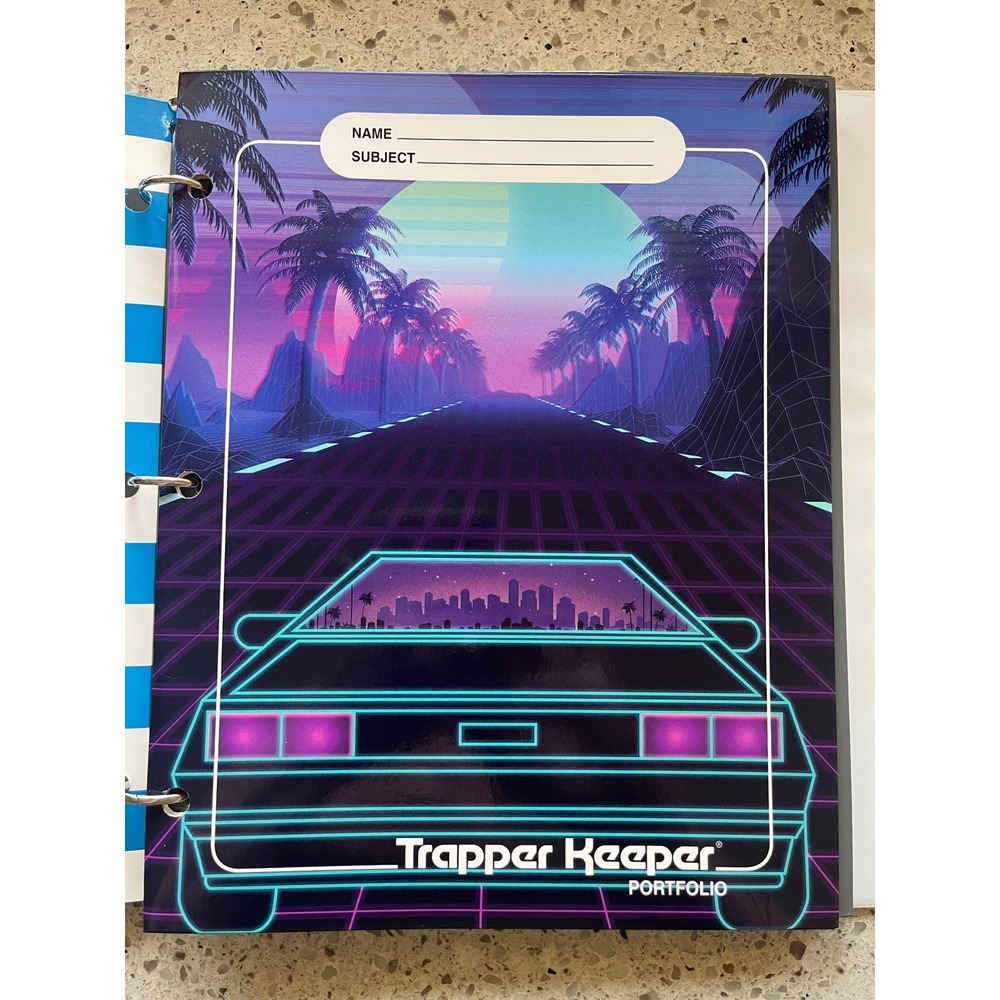 Mead Trapper Keeper Binder Hot Air Balloon Retro 80s 90s Style with 6 Portfolios - Picture 5 of 10